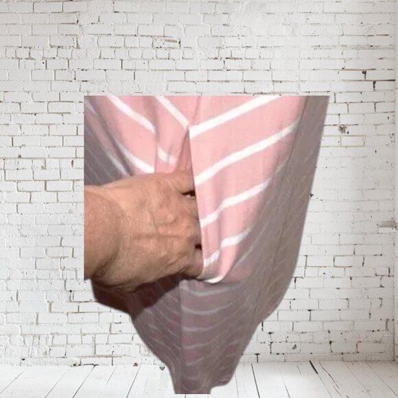 Time and True Striped Tank Dress with Pockets SZ M 8-10 Coral & White - Picture 5 of 5